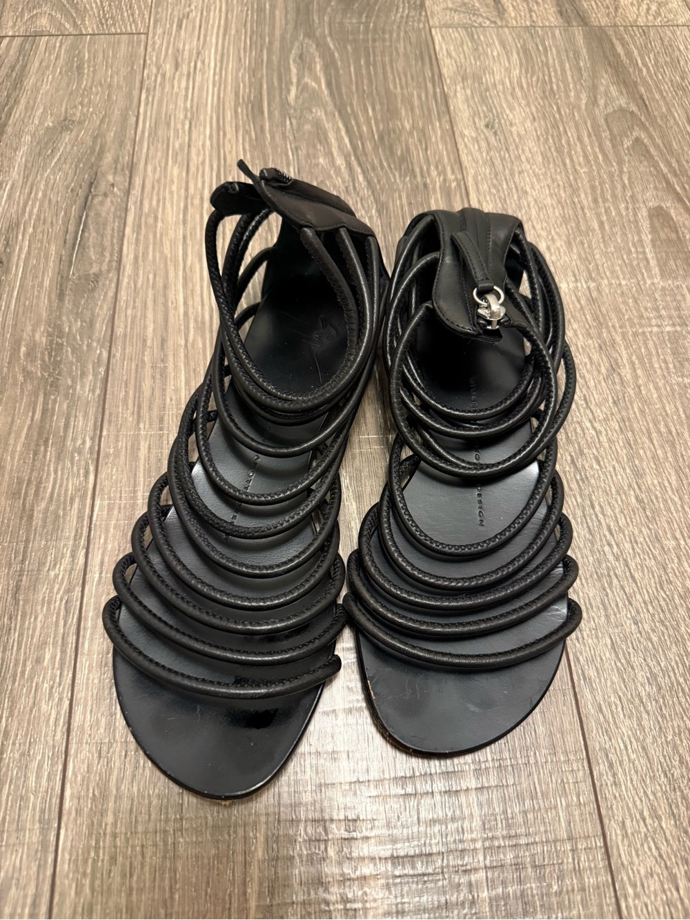 giuseppe zanotti Black Multi Strap Gladiator Sandals Size 36.5